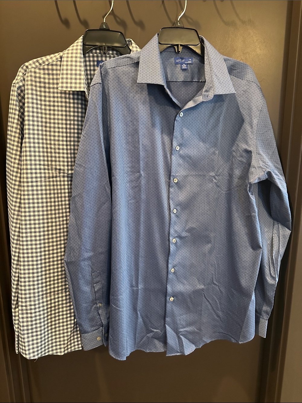 NWOT Men's Apt 9 Button Down Long Sleeve Slim Fit Dress Shirts; Bundle of 2 - XL